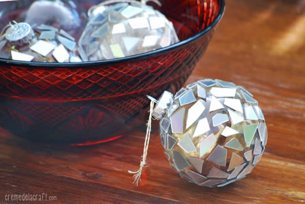 25 increibles  adornos de navidad hechos a mano - esferas decoradas con restos de CD