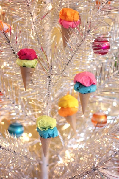 25 increibles  adornos de navidad hechos a mano - adornos de cono de helado