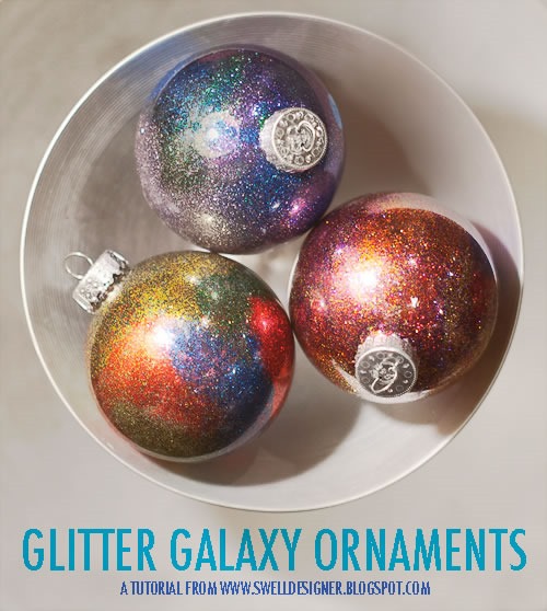 25 increibles  adornos de navidad hechos a mano - esferas galaxia resplandeciente