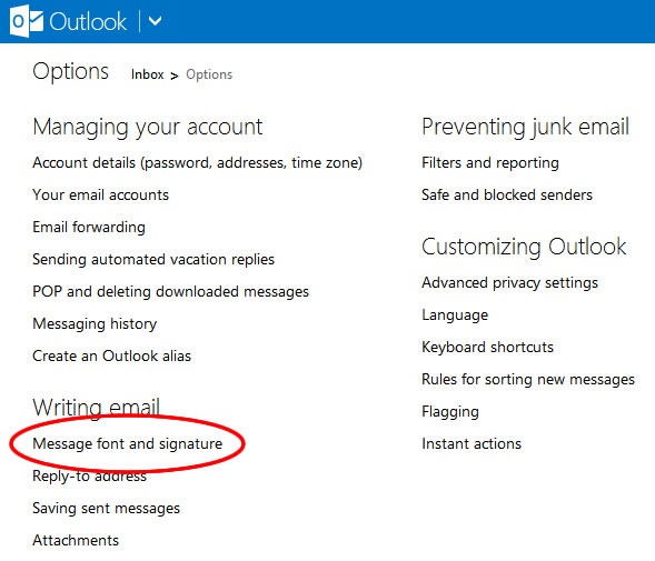 Cómo poner una firma personal en mi correo de Hotmail o Outlook - Paso 2